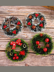 Hanging Christmas Wreaths On Shop Windows And Doors