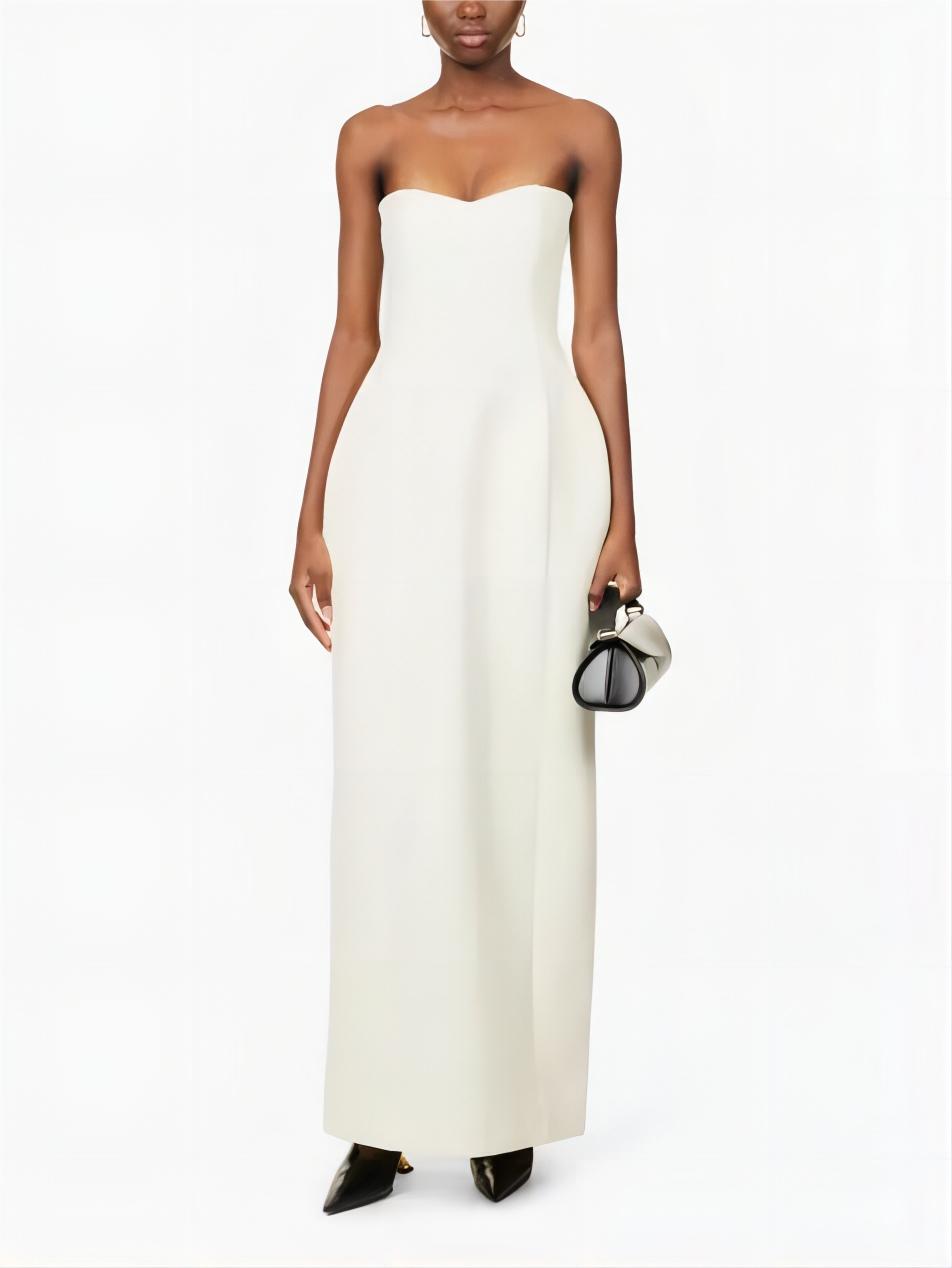 High-End Strapless Elastic Minimalist Maxi Dress