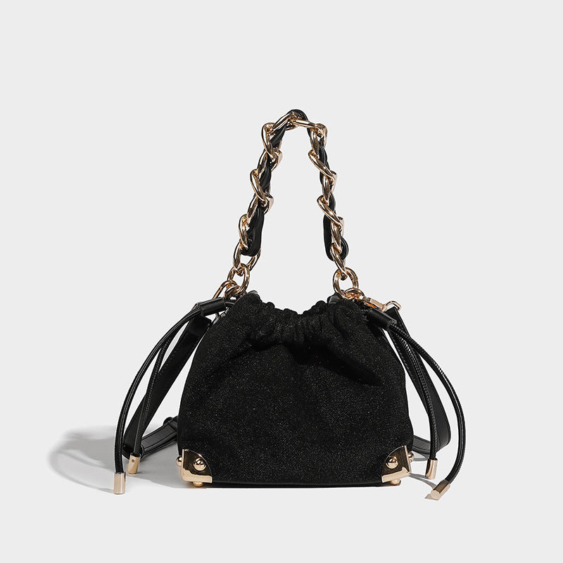 Chic-Chain Velvet Crossbody Bag