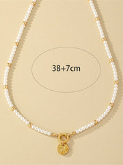 Versatile Niche Rice Bead Necklace Pendant Clavicle Chain