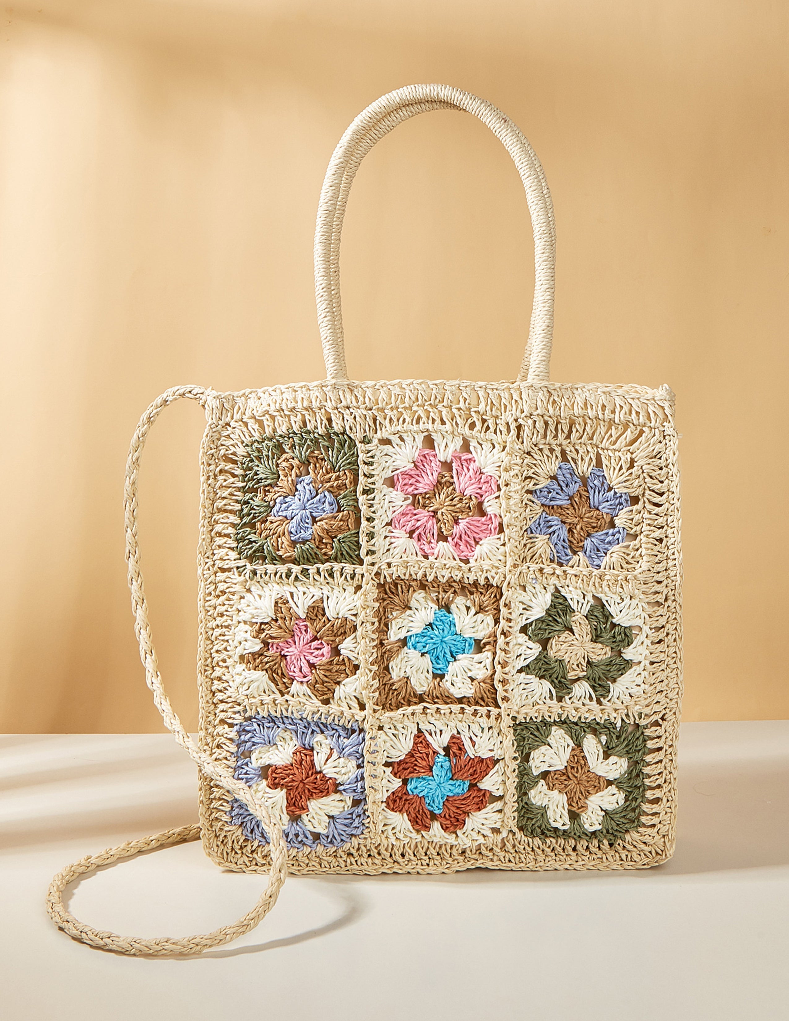 Boho-Quilt Woven Tote