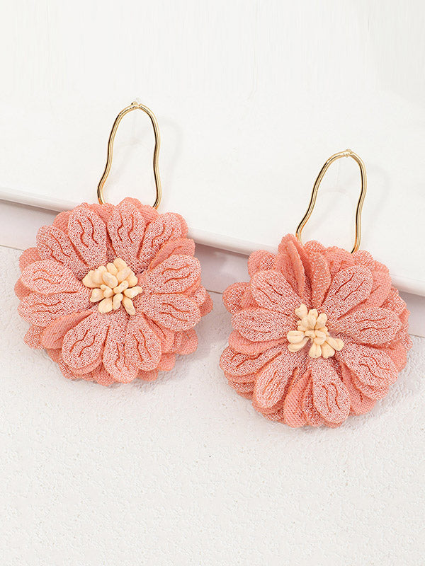 Flower Shape Drop Earrings