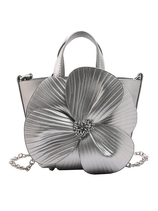 Flower Shape Pleated Split-Joint Bags Crossbody Bags Handbags Tote Bags