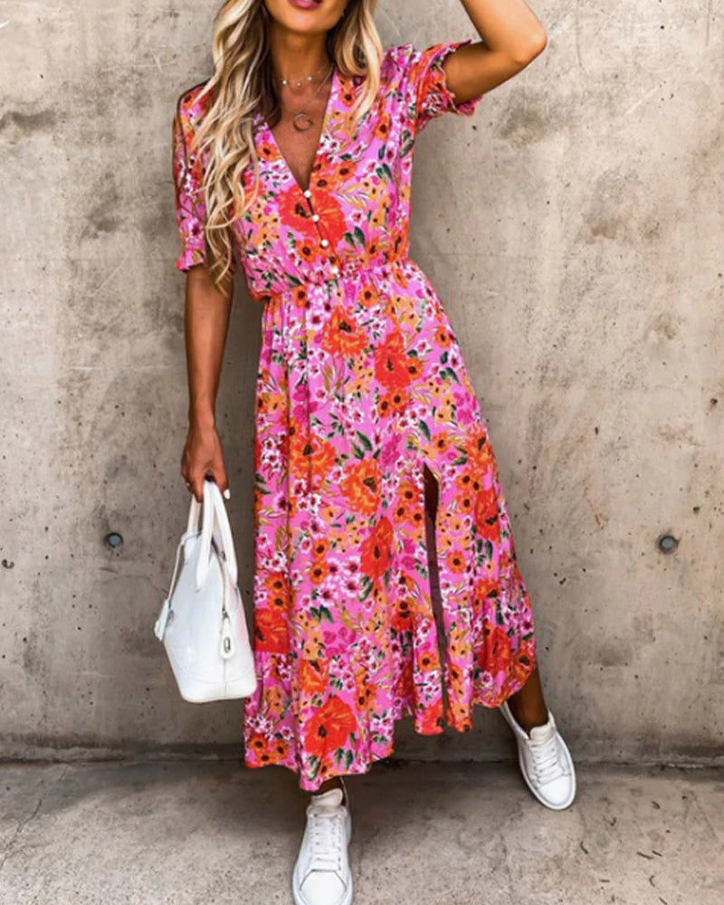 Floral-Rainbow Summer Dress