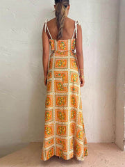 Lemon-Grove Strappy Maxi Dress