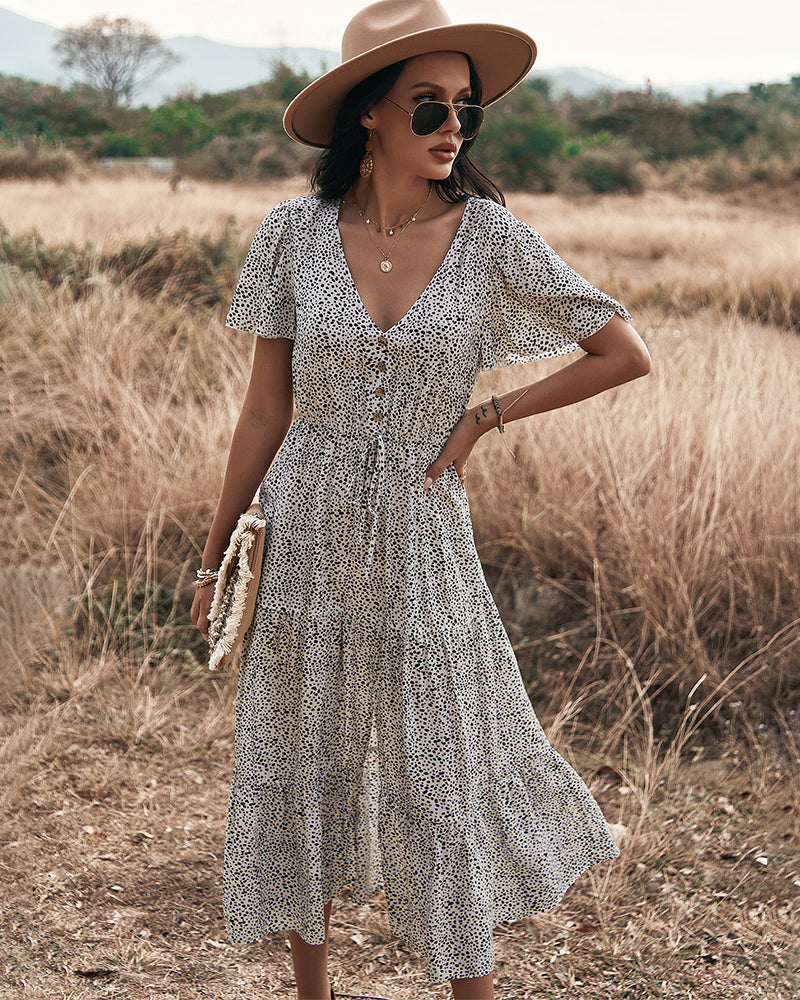 Savannah Dream - Long Polka Dot Dress