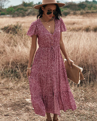 Burgundy-Bliss Boho Dress