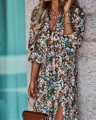 Autumn Bloom - Long Floral Dress