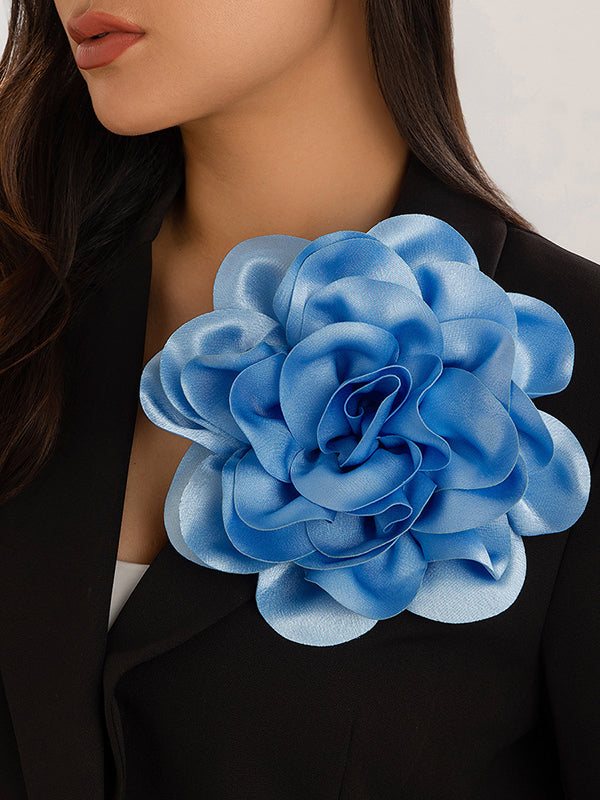 Flower Shape Solid Color Brooch Accessories