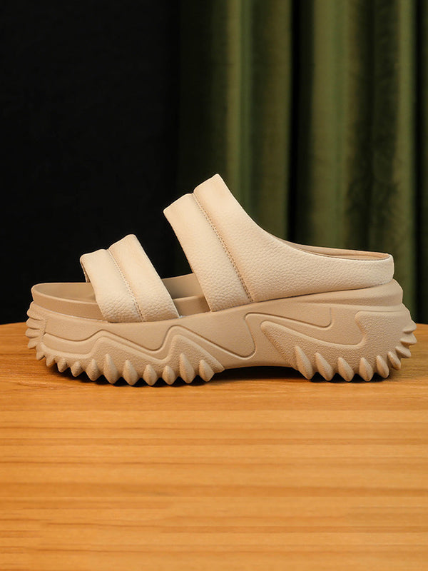 Hollow Open Toe Split-Joint Platform Shoes Slippers