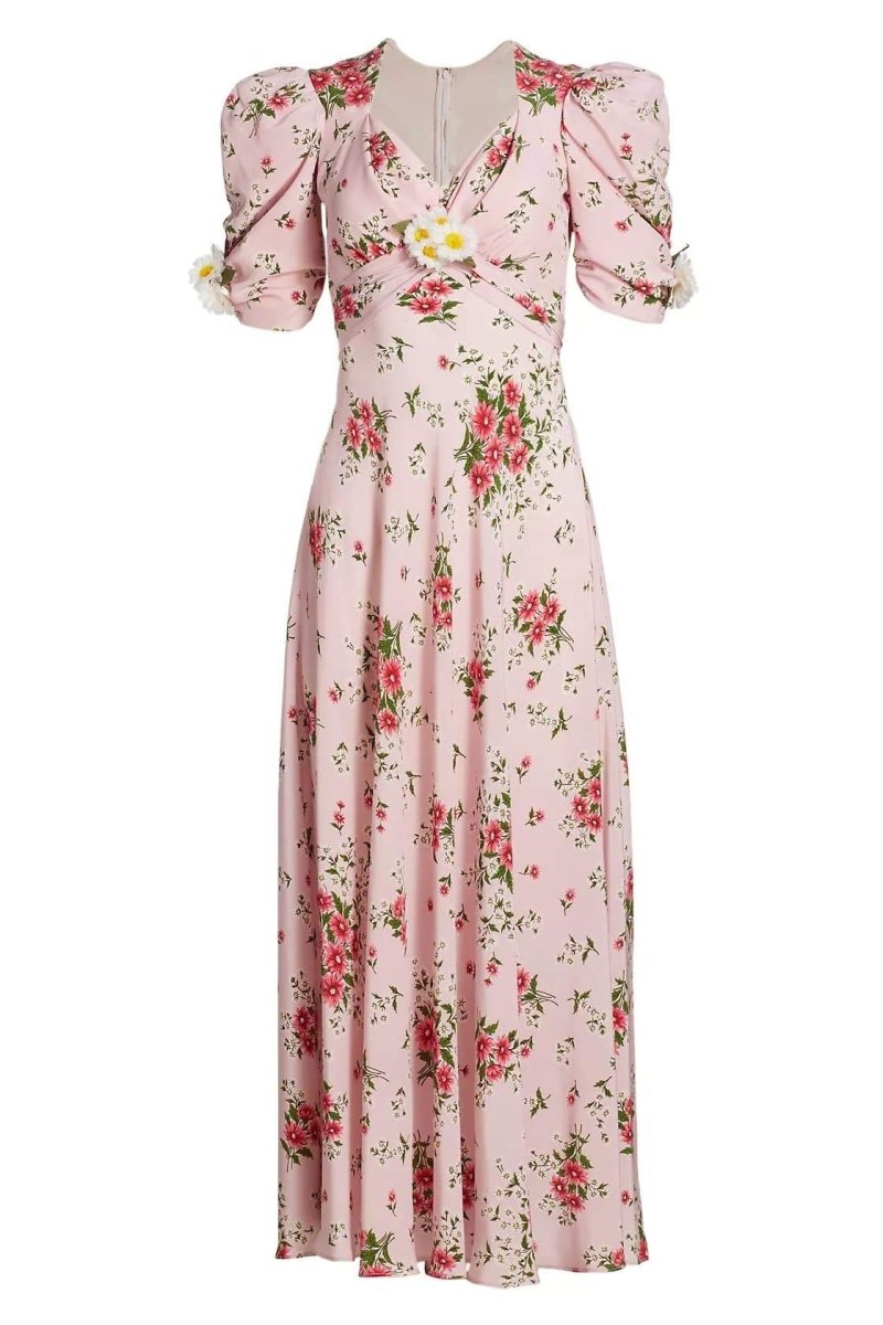 Hanna Printed Puff Sleeve Maxi Dress