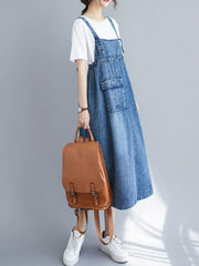 Original Solid Denim Strapless Dress