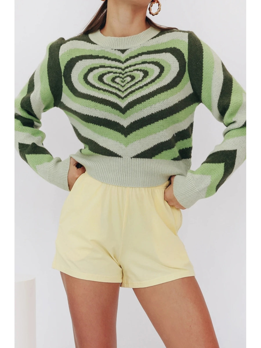 Smaibulun | Green Heart Ring Knit Top