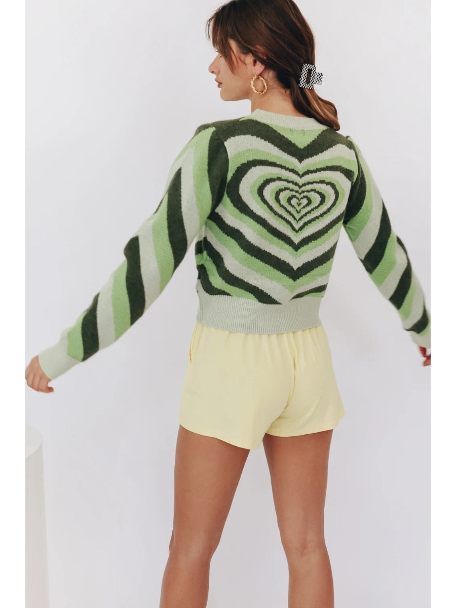 Smaibulun | Green Heart Ring Knit Top