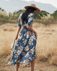 Blue Meadow - Long Floral Dress