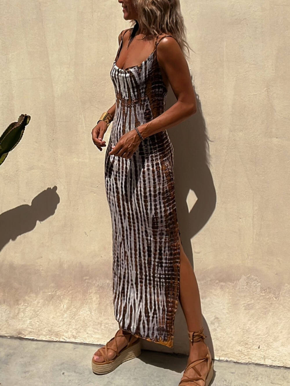 Seraphina - Earthy Tie-Dye Maxi Dress