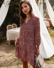 Ruby Dots - Long Sleeve Beach Dress