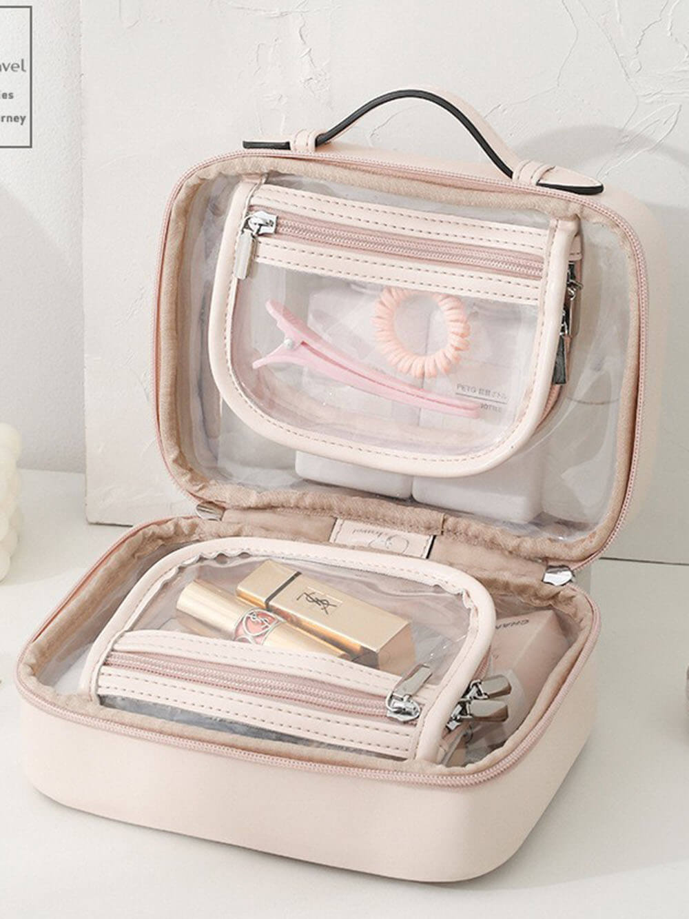 Transparent PU Portable Makeup Bag