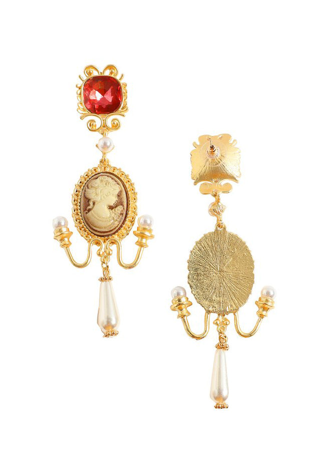 Cameo Queen Head Portrait Earrings