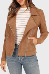 Timeless Suede Cropped Biker Jacket