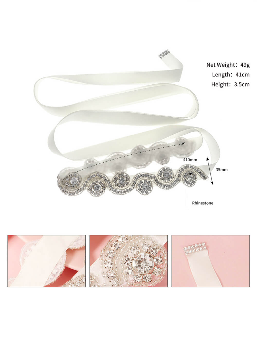 Exquisite And Beautiful Hand-Stitched Wedding Dress Belt