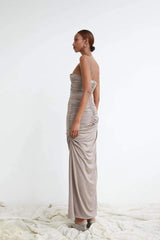 Arlene Ruched V-neck Maxi Dress