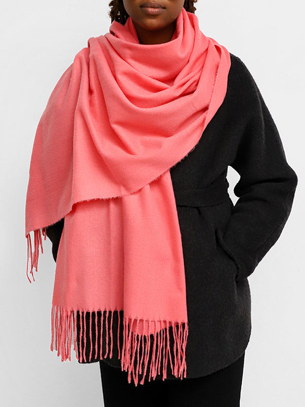 Solid Color Tasseled Shawl&Scarf