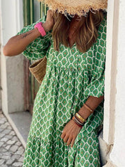 Bohemian Breeze - Printed Maxi Dress