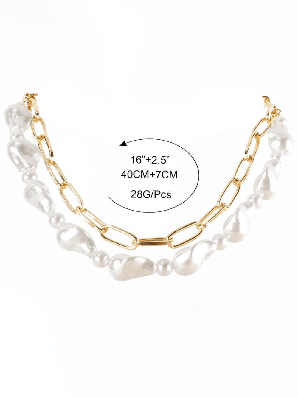 Fashionable Special-Shaped Imitation Pearl Beaded Necklace