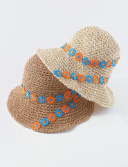 Embroidered Floral Wrap Bucket Hat