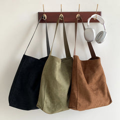 Minimalist-Chic Suede Tote