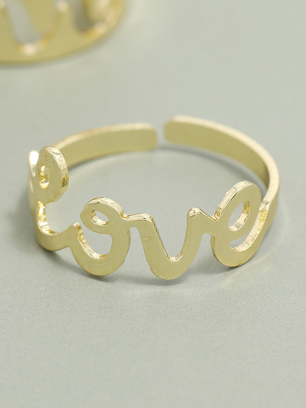 Punk Letter Shape Rings Accessories