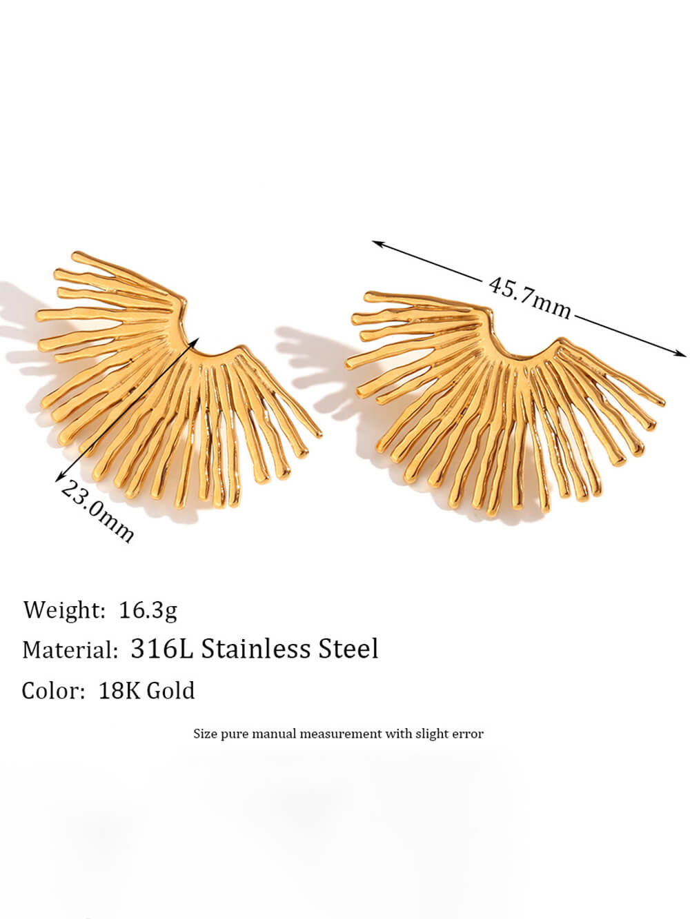 Fashion Street Exaggerated Ray Fan-Shaped Earrings