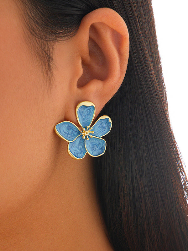 Flower Shape Tasseled Drop Earrings