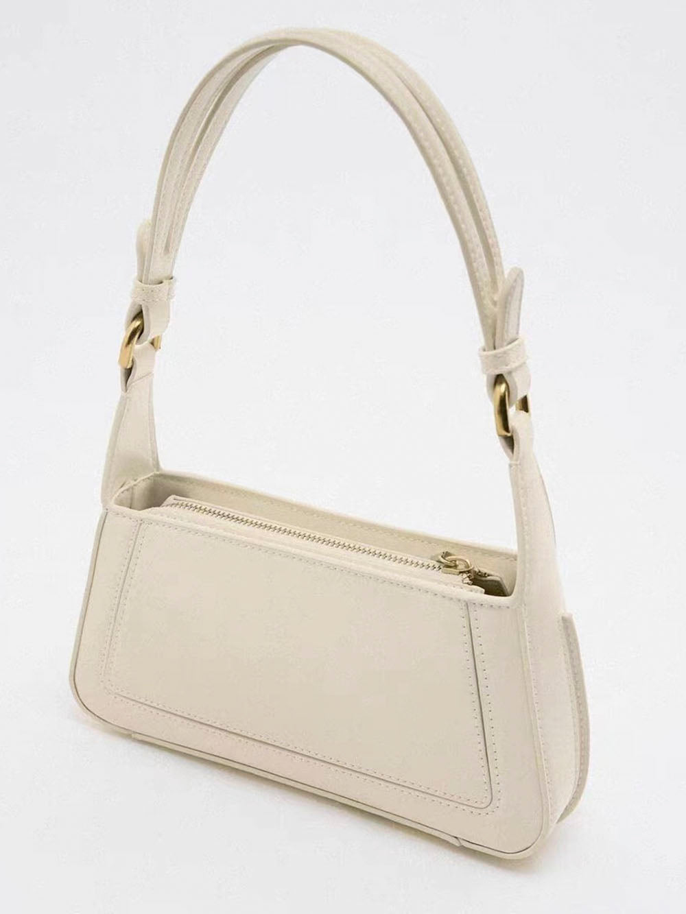 Square Faux Patent Finished Shoulder Bag