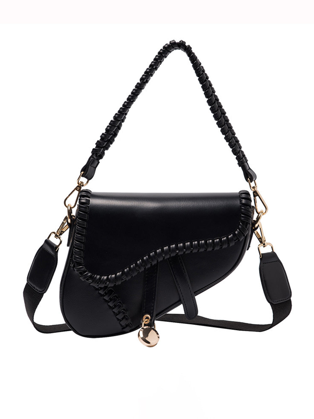 Pearl-Saddle Leather Bag