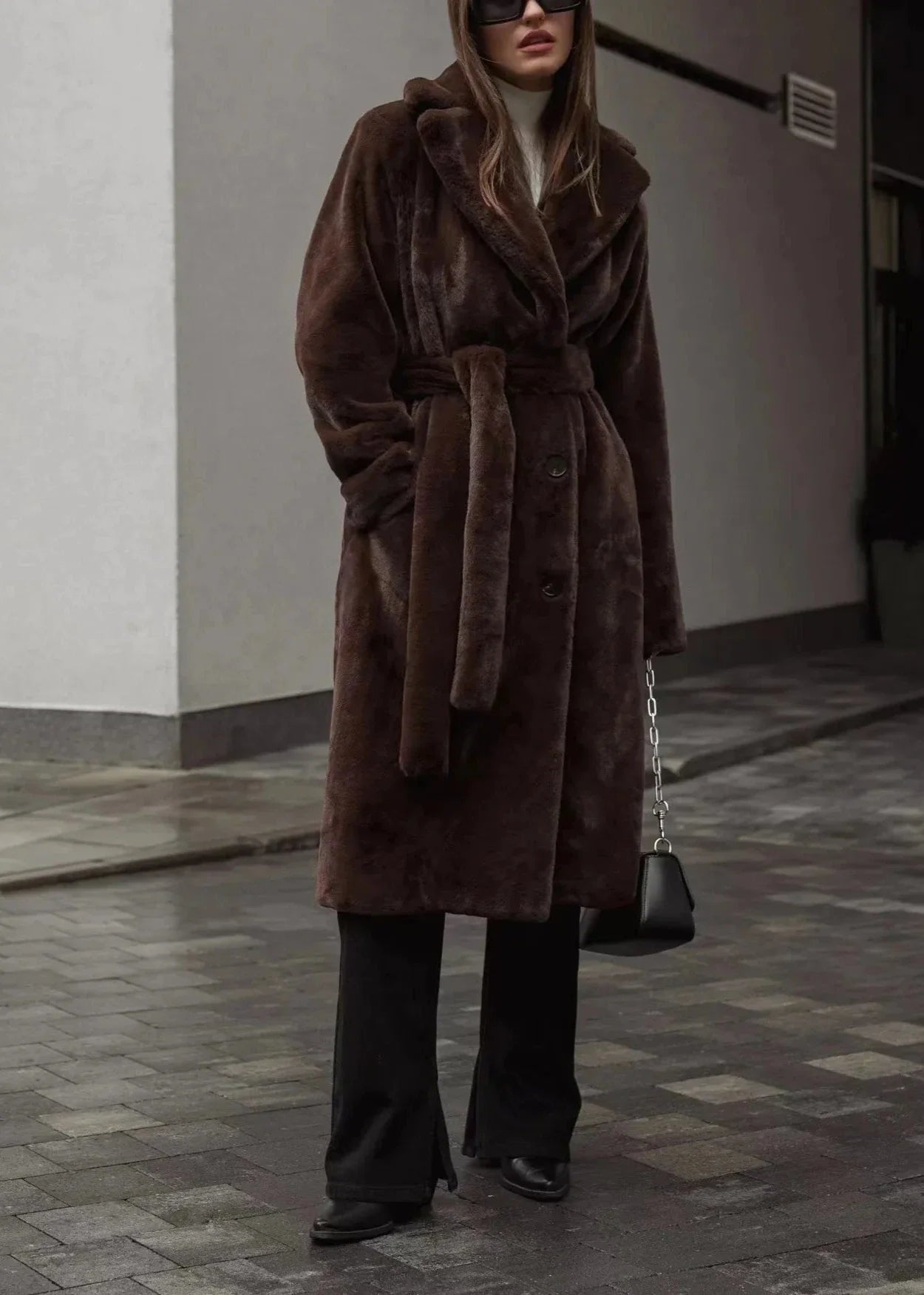 Classic Mink-Style Velvet Coat