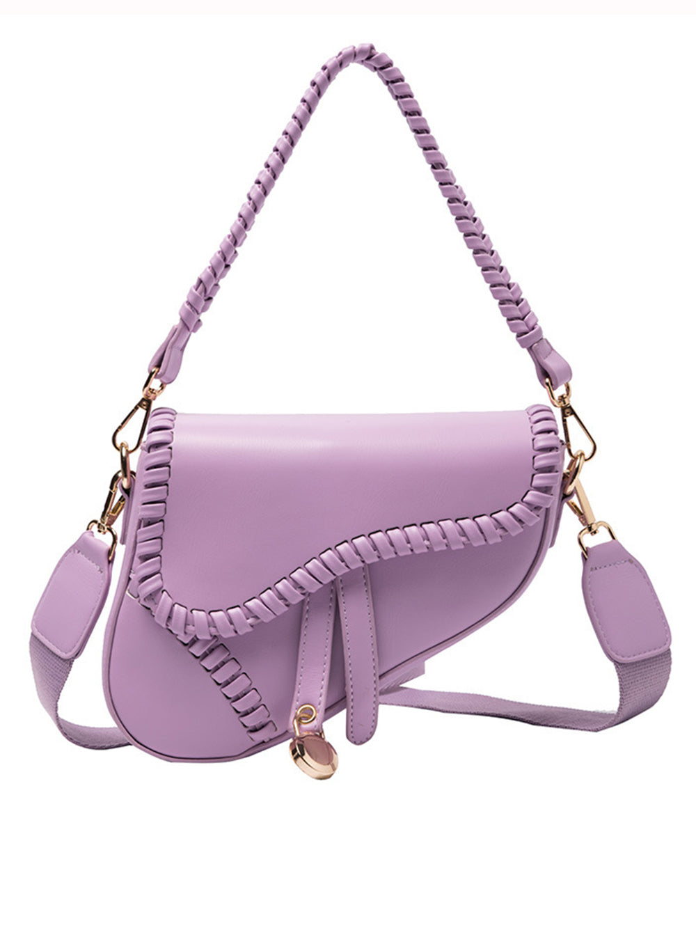 Pearl-Saddle Leather Bag