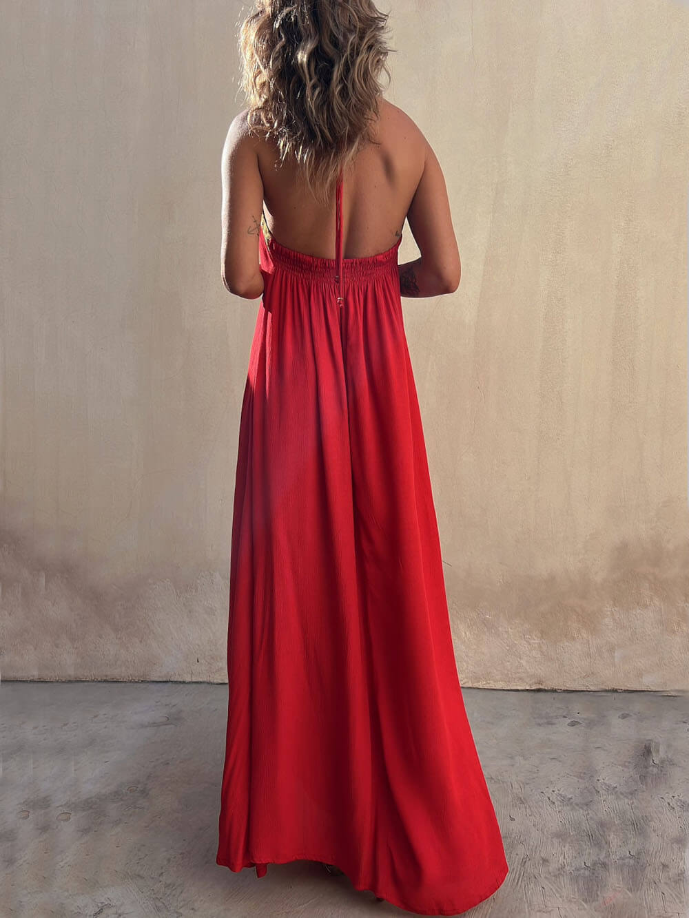 Halter Neck Casual Resort Maxi Dress