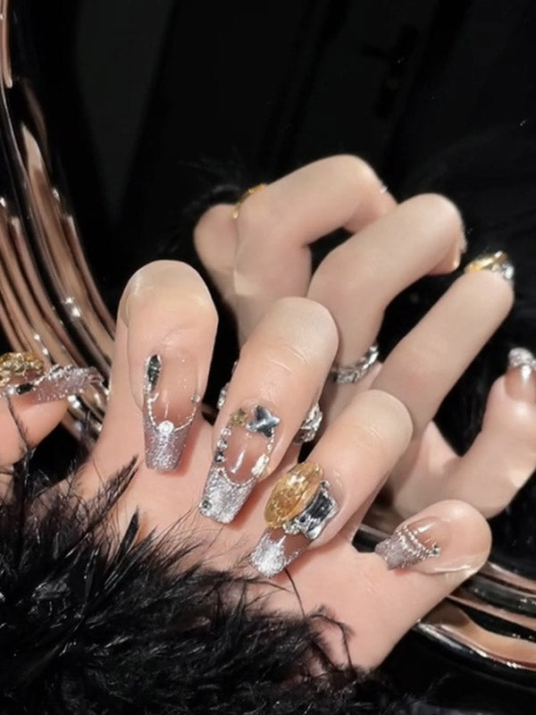 Detachable Rhine Stones Press-On Nails