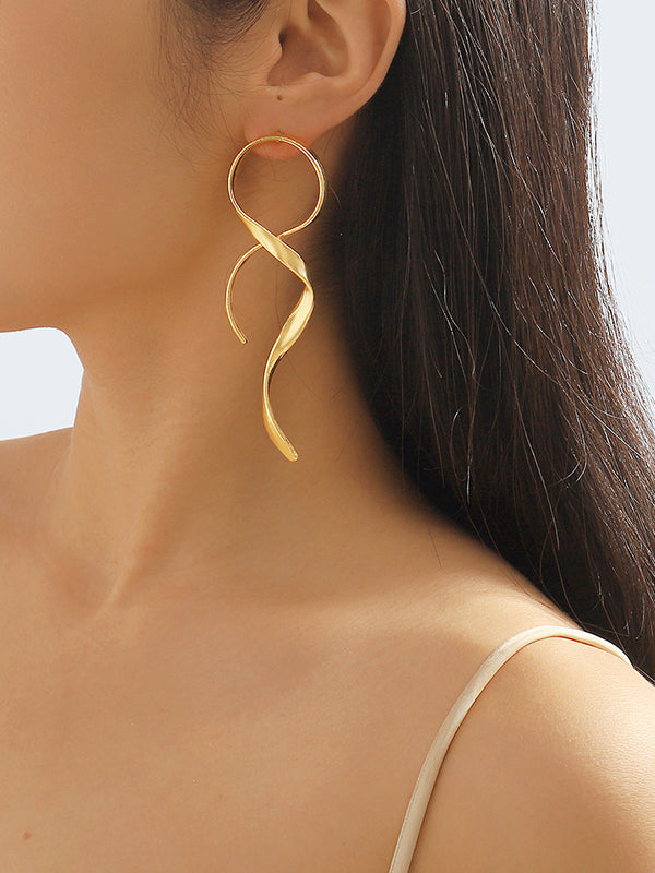 Geometric Solid Color Drop Earrings