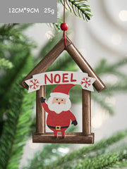 Christmas Tree Wooden House Decorations