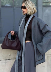 Ashen Wrap Belted Overcoat