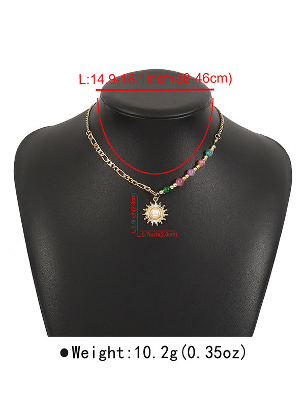 Chains Double Layered Geometric Necklaces Accessories