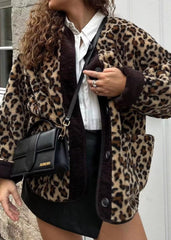 Chic Leopard Print Loose Jacket