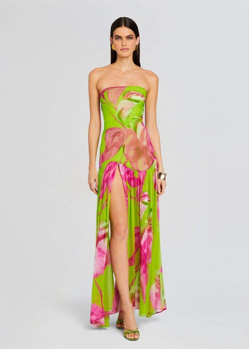 Nydia Floral Printed Strapless Maxi Dress