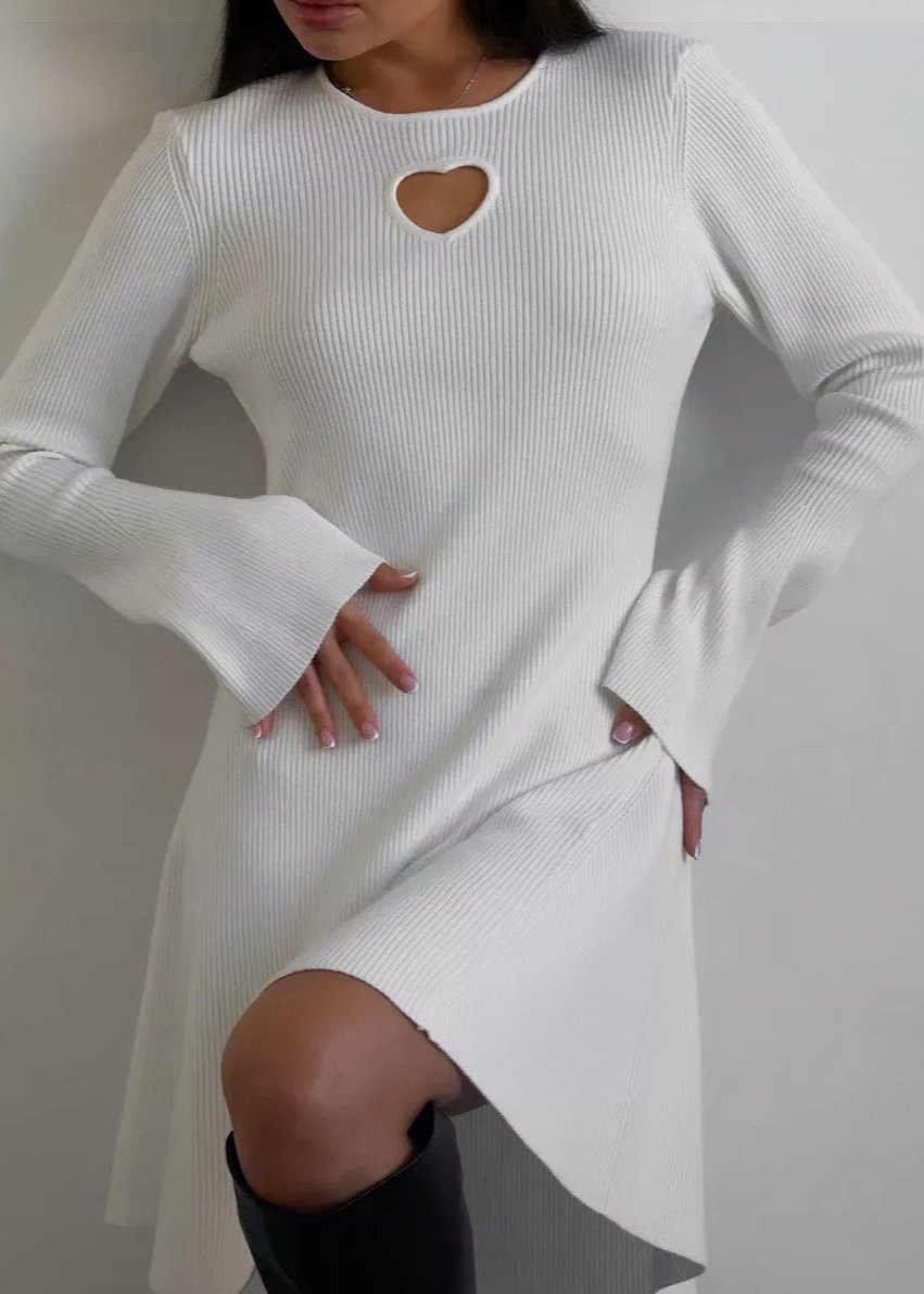 Chic Heart Cutout Sweater Dress