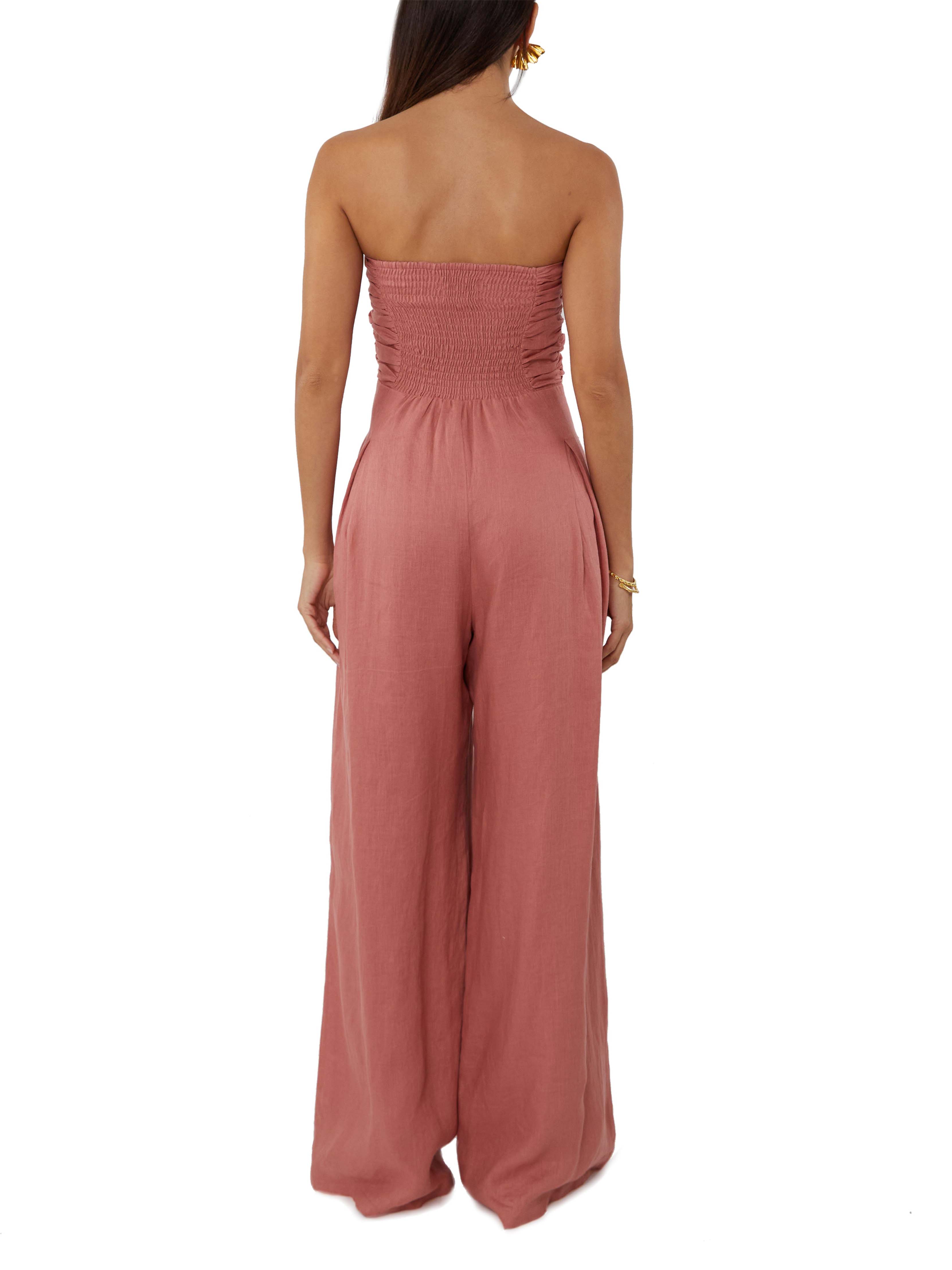 Modern fashion tube top pleated jumpsuit