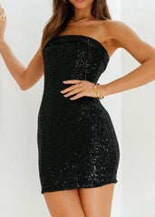 Sparkle Allure - Strapless Sequin Mini Dress