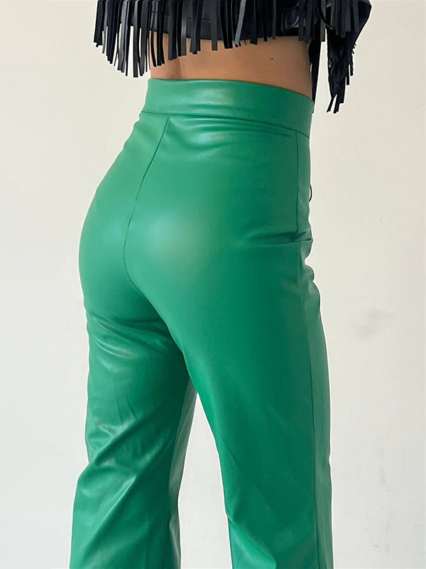 Flared Pants Bandage Solid Color Pants Trousers